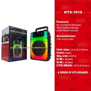 Bên Kts-1919 loa 4 inch không dây di động BT loa woofer âm thanh máy nghe nhạc với RGB ánh sáng màu TWS USB TF FM loa - Product Image 6