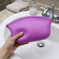 Sac de maquillage en silicone réutilisable personnalisé en usine, pochette de rangement portable pour voyage, trousse de toilette et de beauté, sacs et étuis cosmétiques