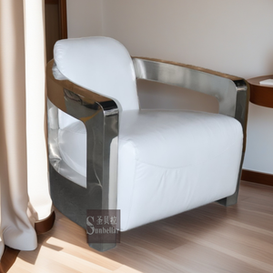 <span class=keywords><strong>Fauteuil</strong></span> d'appoint en <span class=keywords><strong>cuir</strong></span> inoxydable de qualité supérieure OEM Design moderne en <span class=keywords><strong>cuir</strong></span> blanc pour la maison bureau hôtel <span class=keywords><strong>club</strong></span> salon - Product Image 4