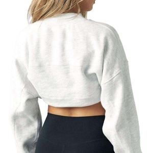 Sudadera de Algodón de Alta Calidad al por Mayor para Mujer, Logotipo Personalizado Impreso, Opciones Multicolores, Top Corto Tipo Pullover para Mujer - Product Image 3
