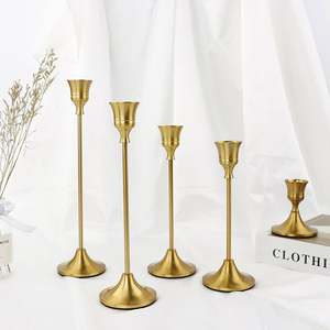 Dropshipping Shopify Bougeoir Vintage Minimaliste Or Décoration Maison Dîner Romantique Mariage Candélabre Tête de Trompette - Product Image 3