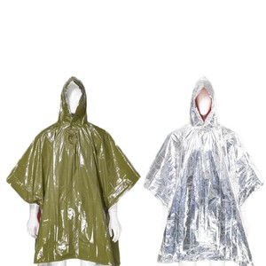 Imperméable d'urgence pour l'extérieur, taille unique, poncho de survie imperméable pour le camping, la randonnée, la protection contre le froid, orange - Product Image 2