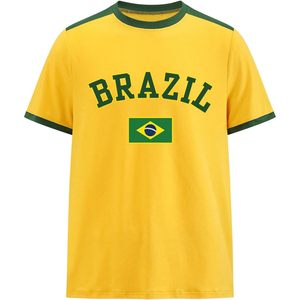 Camiseta de Fútbol Brasileña para Hombre, Manga Corta, Cuello Redondo, Transpirable, Diseño Gráfico Serigrafiado - Product Image 1