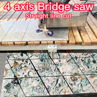 Scie à pont 4 axes GANGER pour dalles de pierre, commande PLC, moteur servo pour la découpe de marbre, granit, céramique frittée et quartz