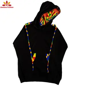 Hot sale men sweatshirts clothing african wax print cotton kitenge top designs hoodies with factory price