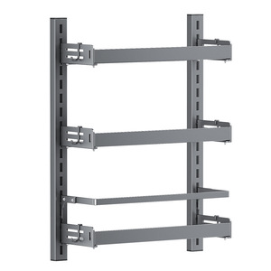 Estante de Baño Minimalista de Aluminio para Montar en la Pared, Rectangular, de 4 Niveles, Almacenamiento Duradero para Toallas y Tazas - Product Image 1