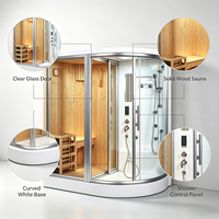 Cabine de douche vapeur moderne en bois massif, design compact, pour appartement, fournie directement par l'usine
