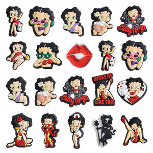 Accessoires pour sac Bogg unisexe, style dessin animé mignon et féminin, breloques pour chaussures en PVC <span class=keywords><strong>Betty</strong></span> <span class=keywords><strong>Boop</strong></span>, décorations anime 2,5-3,5 cm, DIY - Product Image 1