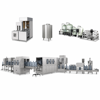 Ligne de production d'eau pure en bouteilles de 20 L avec machine de désinfection, rinçage, remplissage et scellage automatiques à 300 BPH pour usine de boissons
