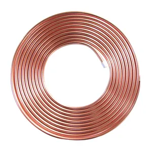 C1100 C12200 1/4 ''3/8'' 1/2 ''3/4'' 15 mètres tube en cuivre pur pour climatiseur isolé crêpe bobine tube en cuivre tuyau