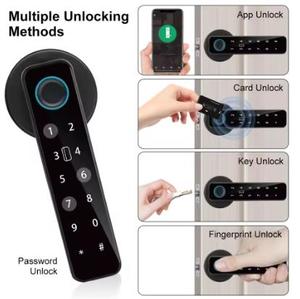 New sinh trắc học vân tay mật khẩu mở khóa nhôm thông minh khóa cửa Wi-Fi Thẻ nhớ lưu trữ lớp C an ninh cho gỗ - Product Image 3