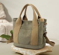 Tamaño A5, bolso de mano pequeño con múltiples bolsillos para mujer, Mini bolso de lona, bolsos de hombro con cremallera, Hobo bolso, bolsos de trabajo de viaje