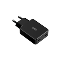 Chargeur USB-C ultra fin Tommox 65W à charge rapide avec 2 ports Type-C pour iPad, Macbook, appareil photo et écouteurs