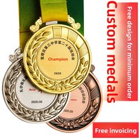 Médailles en métal sur mesure, design épi de blé, pour les jours sportifs scolaires, les championnats de basketball, les récompenses de la maternelle, or, argent, bronze