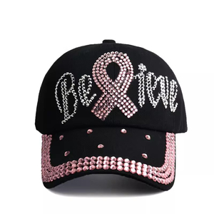 Cappellino da Baseball nero completo rapidamente con loghi di diamanti sul davanti e sulla tesa cappello con strass in Denim personalizzato per uomo e donna - Product Image 3