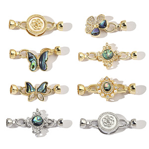 Rame camelia Abalone guscio staccabile universale <span class=keywords><strong>di</strong></span> collegamento fibbie fai da te chiusura a molla per connettore gioielli <span class=keywords><strong>di</strong></span> perle - Product Image 2