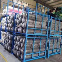 Étagère de rangement en acier à 5 niveaux, durable, empilable, pliable, à roulettes, pour entrepôt frigorifique, garage, stockage de pneus, avec protection antirouille