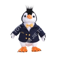 Peluche personnalisée pingouin mascotte d'entreprise OEM/ODM, jouet en peluche pingouin de marque sur mesure, animal en peluche pingouin uniforme