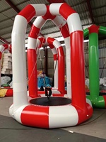 Trampolín elástico inflable redondo para una sola persona con lona de PVC duradera con muchos colores para diversión infantil interior y exterior