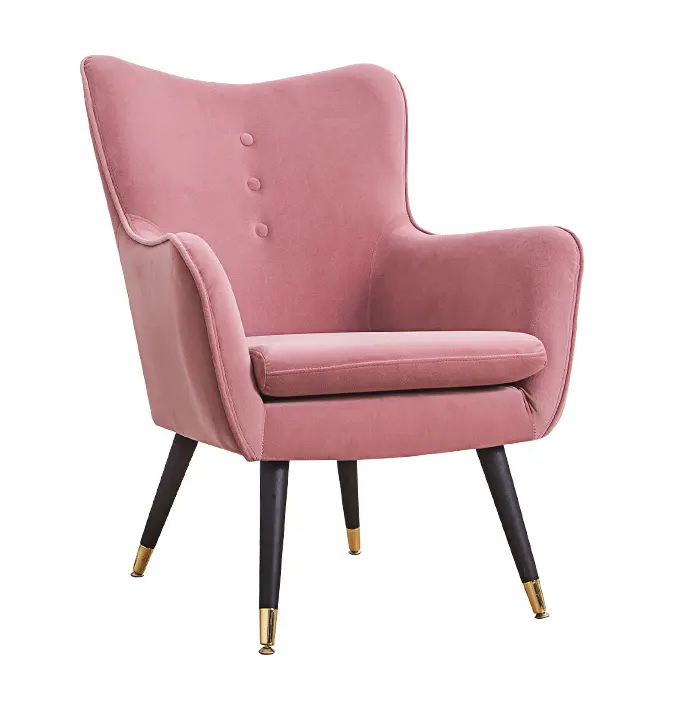 Sillón de terciopelo rosa para sala de estar, muebles de estilo ocio