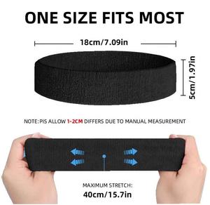 Diadema elástica con logo personalizado para el hogar y el exterior, muñequera de tela de felpa colorida - Product Image 2