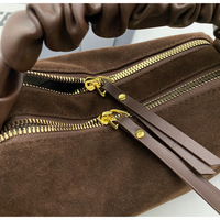 Fabrik OEM Rindsleder-Optik Wildleder PU Nubuk Leder Damen Umhängetasche Schultertasche Benutzerdefiniertes Logo Abdeckung Dame Crossbody Tasche Geldbörse
