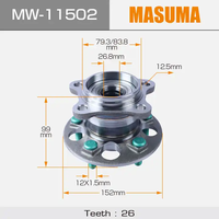 MW-11502 MASUMA suku cadang mobil otomotif depan belakang kanan kiri bantalan Hub roda 90080-37030 bantalan otomatis 50*86*55mm Unit roda mobil Hun