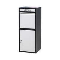 Boîte aux lettres extérieure grande capacité, autoportante, antivol, en acier, avec finition imitation bois, pour jardin