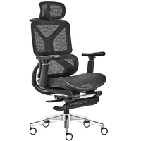 Chaise de bureau moderne entièrement en maille, ergonomique et luxueuse, avec accoudoirs réglables, soutien lombaire et design pliable pour usage en atelier