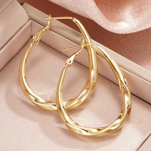 Pendientes de Oreja en Espiral con Forma de Lágrima para Mujer, Diseño en Capas, Accesorios para el Día a Día - Product Image 2
