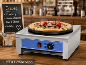 Nouvelle machine à gaufres électrique commerciale, plaque à crêpes en acier inoxydable de 16,9 pouces, portable, haute productivité pour restaurant, café - Product Image 5