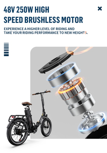 Vélo Électrique Pliable de Ville ONESPORT OT16 en Stock UE/RU, Vélo Électrique Pliant Chaud, 250W 48V, Batterie au Lithium 17Ah, Vélo de Ville Hybride - Product Image 2