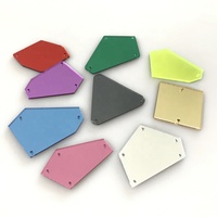 Mode dos plat acrylique or couleur miroir coudre sur strass avec trous pour vêtements de danse