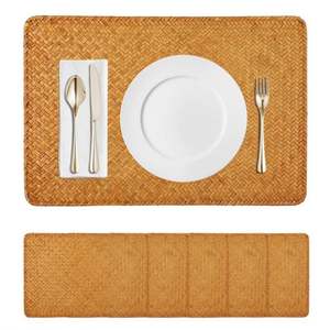 Set <span class=keywords><strong>de</strong></span> table en rotin tressé, coquille <span class=keywords><strong>de</strong></span> noix <span class=keywords><strong>de</strong></span> <span class=keywords><strong>coco</strong></span>, luxe, Noël, pour tables rondes, en <span class=keywords><strong>toile</strong></span> <span class=keywords><strong>de</strong></span> <span class=keywords><strong>jute</strong></span> tissée, en vrac, en paille - Product Image 1