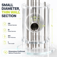 Tube de précision sans soudure en acier inoxydable à paroi mince de petit diamètre Dinto Dinto-PST-173, longueur coupée sur mesure pour instruments et machines