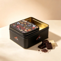 Boîte à biscuits carrée personnalisée en métal pour un stockage sûr des aliments, grande boîte en métal pour biscuits et gâteaux avec couvercle, emballage de qualité alimentaire