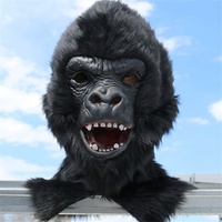 Masque de gorille réaliste à tête complète Creepy Chimp Beast Cosplay pour Halloween Nouveauté Animal Mascarade Props pour Carnaval Party