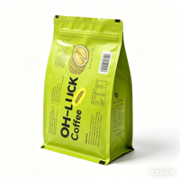 Pochette à fermeture éclair à fond plat imprimée sur mesure Sac debout mat Sac en mylar pour emballage alimentaire à fermeture éclair Sacs à zip-lock scellés sur huit côtés