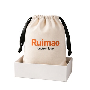 Bolsa de Polvo Grande de Lino y Algodón Reciclable con Logotipo Personalizado Impreso para Empaque de Bolsos, Bolsa de Polvo con Cordón de Algodón Orgánico - Product Image 1