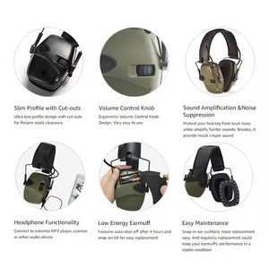 Protection électronique des oreilles pour le champ de tir des armes à feu, <span class=keywords><strong>casque</strong></span> à réduction de <span class=keywords><strong>bruit</strong></span> NRR 25dB pour la chasse - Product Image 4