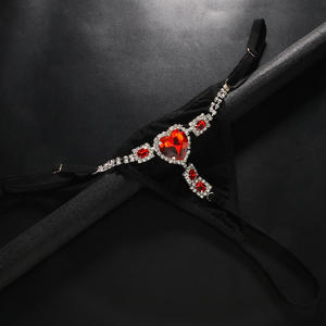 2024 G-string Thong met Rood Hart Strass Panty Kristal T-back Juwelen Thong - Product Image 2