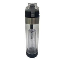Bouteille d'eau en plastique Tritan avec infuseur à fruits, sans BPA, infuseur à citron avec filtre