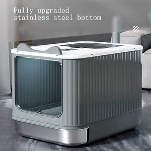 ZMaker Volledig Afgesloten Kattenbak met Deksel, Grote RVS Kattenbak - Product Image 2