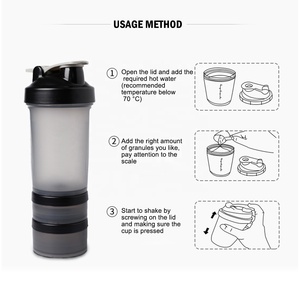 La migliore Vendita 500ml Eco-Friendly di <span class=keywords><strong>Plastica</strong></span> <span class=keywords><strong>Shaker</strong></span> Logo Personalizzato di Proteine <span class=keywords><strong>Shaker</strong></span> Con Scatole di Immagazzinaggio di Proteine In Polvere - Product Image 5