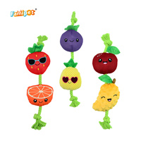 Jouet en peluche pour chien Famipet, fabriqué sur mesure, nouveau thème estival, design mignon aux fruits, jouet en corde douce et froissée, jouet couineur pour animaux de compagnie