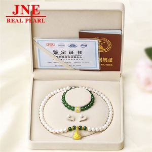 Natural Pearl Necklace Chalcedony Beads Hetian Gold Little Buddha Pearl Necklace Mother's Gift for <strong>Elders</strong> Mother's Day - Product Image 1