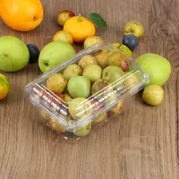 Recipiente de plástico desechable para embalaje de frutas, de fresa, con tapa