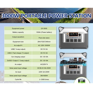 Banco de Energía Portátil <span class=keywords><strong>Solar</strong></span> LiFePO4 de 3000W para Exteriores, Carga Rápida, Almacenamiento de Energía, Protección Contra Cortocircuitos/Sobrecarga/Sobretensión - Product Image 3