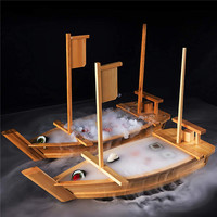 Goonewell — bateau à Sushi décoratif en bois, qualité commerciale de l'environnement, grande fête, vente en gros