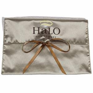 Pochette à rabat en satin haut de gamme de luxe, personnalisée pour les extensions capillaires, sac anti-poussière personnalisé en satin pour perruques - Product Image 4